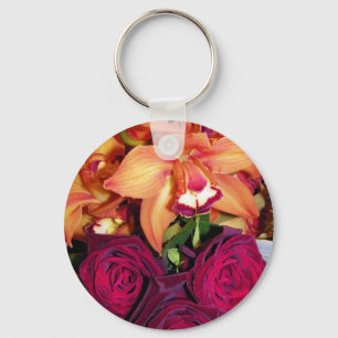 Orchids and Roses_ Key Ring