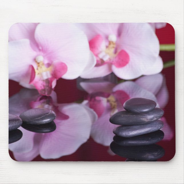 Orchids and Spa Stones Mousepad (Front)