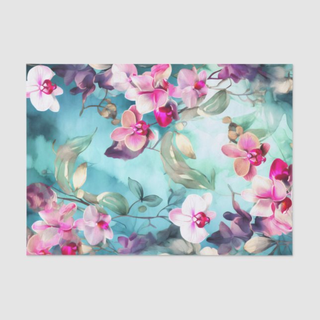 ORCHIDS beautiful floral decoupage paper (Front)