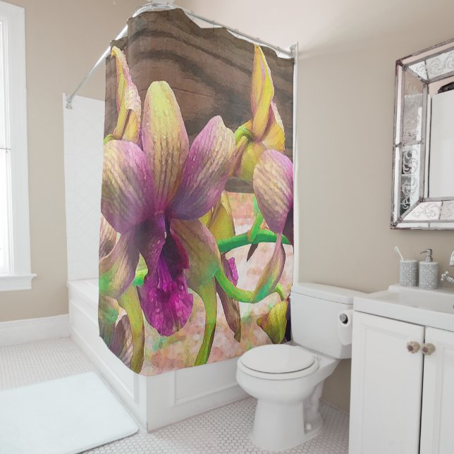 Orchids Blooming Shower Curtain (In Situ)