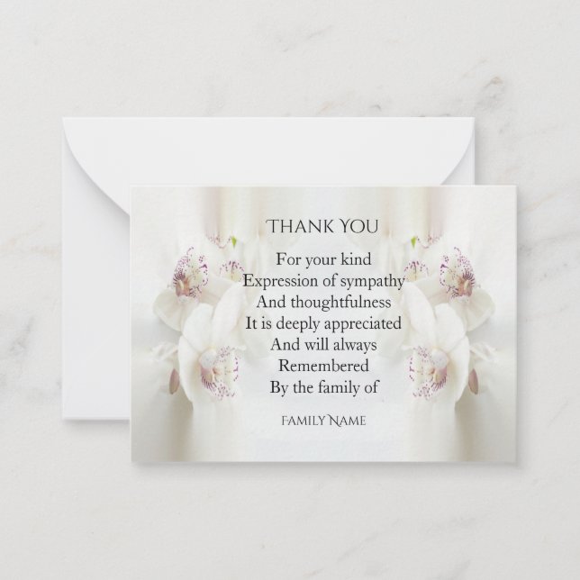 Orchids Blossom Thank You Card (Front)