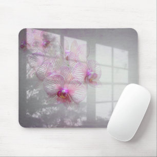 Orchids Blossoms on Window Shadow Mouse Mat