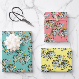 Orchids Butterflies Botanical All Occasion Wrapping Paper Sheet