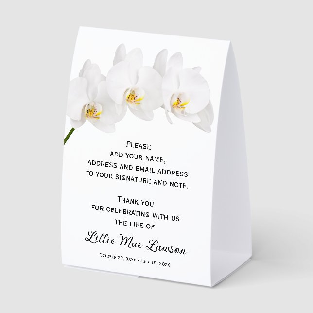 Orchids Celebration of Life Guest Book (Front)