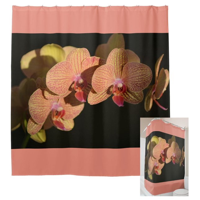 Orchids Coral Pink Photographic Floral Shower Curtain (Creator Uploaded)