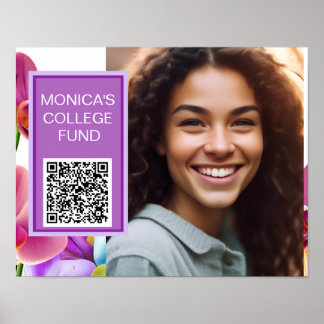 Orchids Custom QR Code Poster Sign