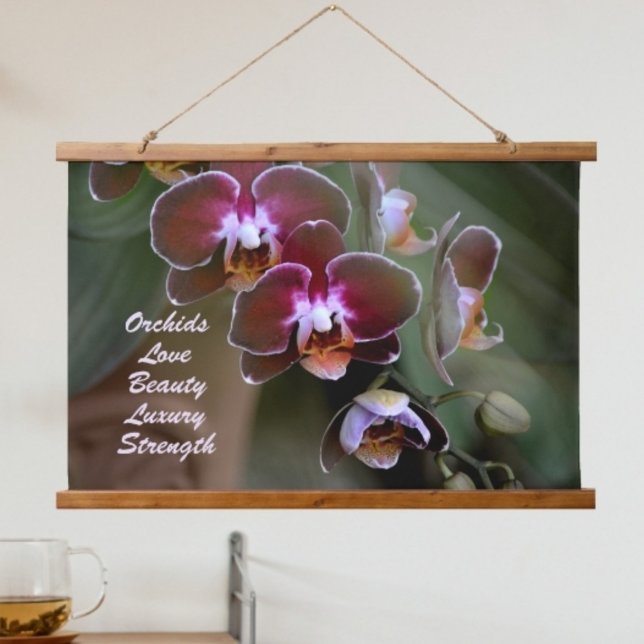 Orchids Exotic Maroon Flora Photographic Floral Hanging Tapestry (Creator Uploaded)