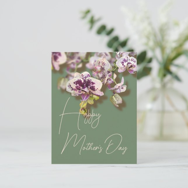 Orchids Floral Happy Mother’s Day     Holiday Postcard (Standing Front)