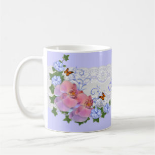 Orchids floral personalised Mug