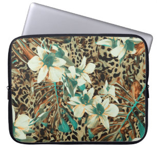 Orchids Floral Watercolor Seamless Illustration Laptop Sleeve