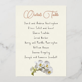 Orchids Guest List Table Seating Cards