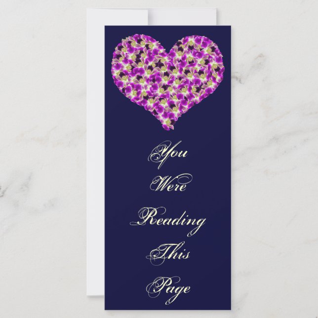 Orchids Heart Bookmark Template (Front)