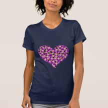 Orchids Heart Women Blue T-Shirt