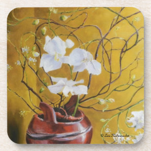 Orchids in a Brown Vase Coasters