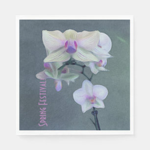 Orchids In Shades Of Purple Napkin