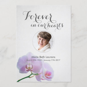 Orchids Memorial Thank You Card with Photo