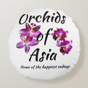 Orchids of Asia Round Cushion