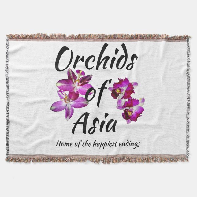 Orchids of Asia Throw Blanket (Front)