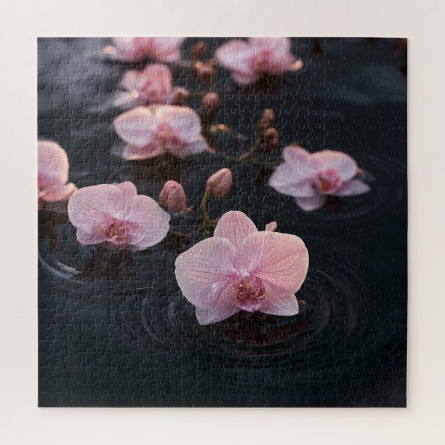 Orchids on Still Water Jigsaw Puzzle (Vertical)