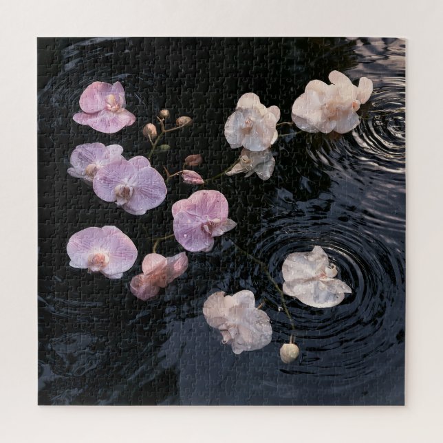 Orchids on Still Water Jigsaw Puzzle (Vertical)
