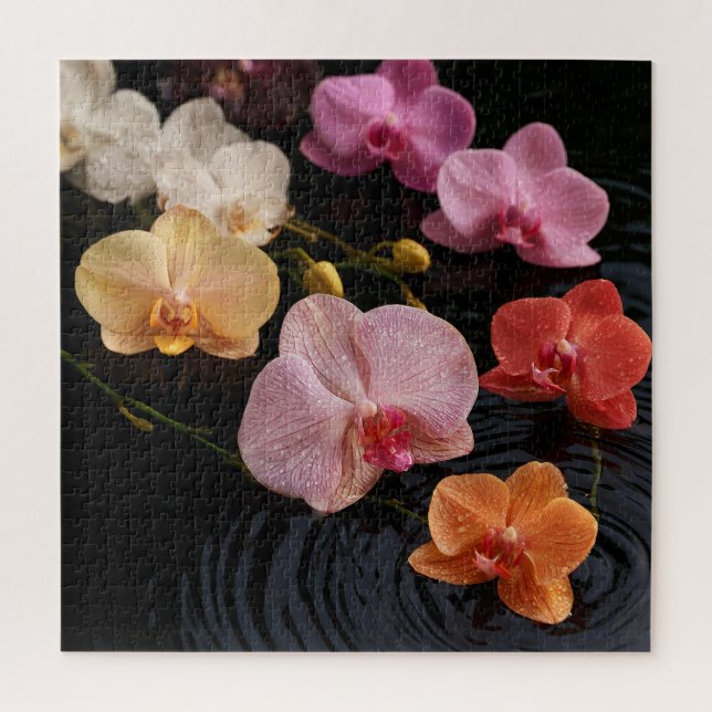 Orchids on Still Water Jigsaw Puzzle (Vertical)