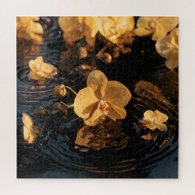 Orchids on Still Water Jigsaw Puzzle (Vertical)