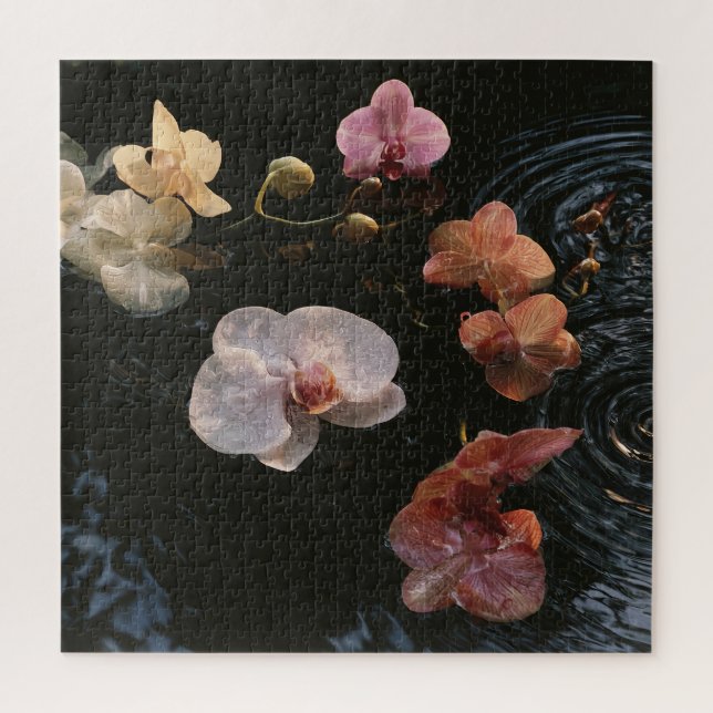 Orchids on Still Water Jigsaw Puzzle (Vertical)