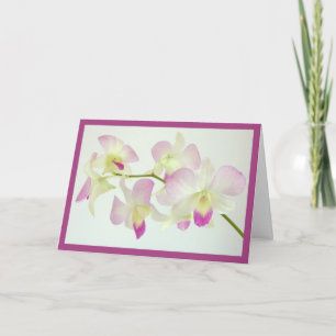 Orchids On White, Happy Birthday! Card