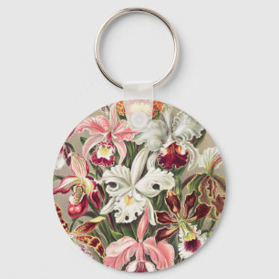 Orchids, Orchideae Denusblumen by Ernst Haeckel Key Ring