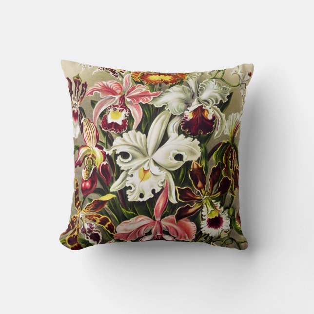 Orchids, Orchideae Denusblumen Ernst Haeckel  Cushion (Front)