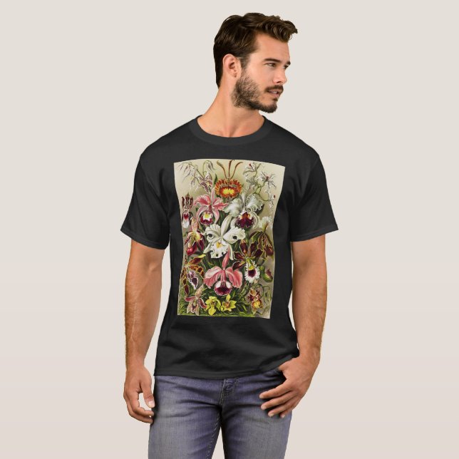 Orchids, Orchideae Denusblumen Ernst Haeckel T-Shirt (Front Full)