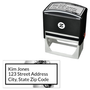 Orchids Return Address Self Inking Rubber Stamp