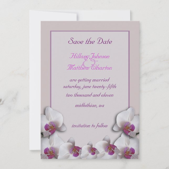 Orchids Save the Date Announcement (Front)