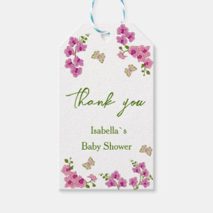 Orchids Tropical Butterfly Baby Shower Gift Tags