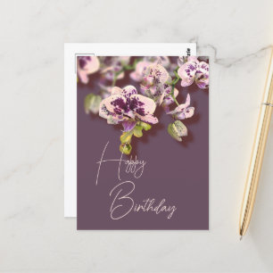 Orchids Tropical Floral Happy Birthday      Postcard