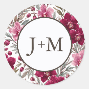 Orchids Wedding Classic Round Sticker
