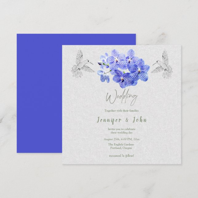 Orchids Wedding Invitation (Front/Back)