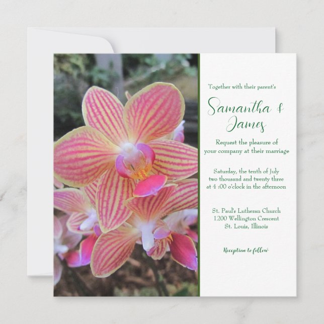 Orchids Wedding Invitation (Front)