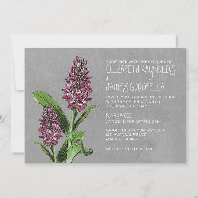 Orchids Wedding Invitations (Front)