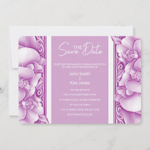 Orchids Wedding Ornate Save The Date Invitation