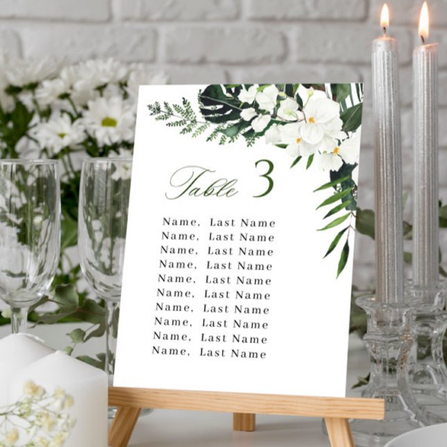 Orchids Wedding Table Number Seating Chart Cards (Creator Uploaded)
