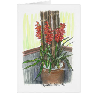 Orchids with bamboo