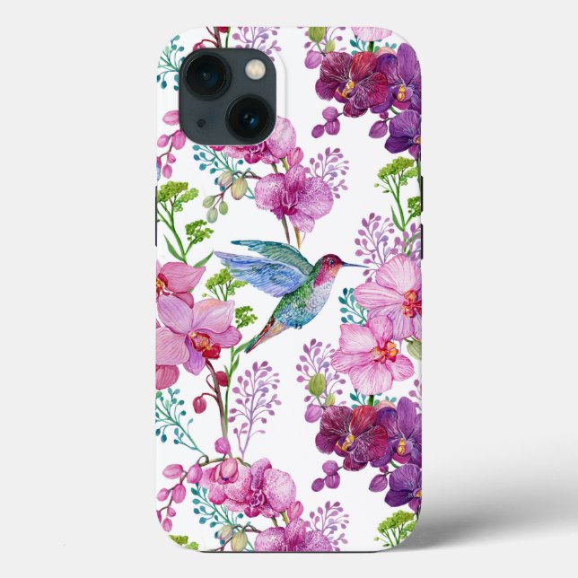 Orchids With Hummingbird  Case-Mate iPhone Case (Back)