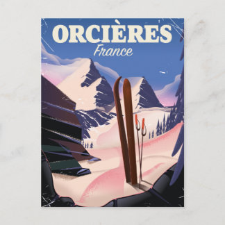 ORCIÈRES france ski poster Postcard