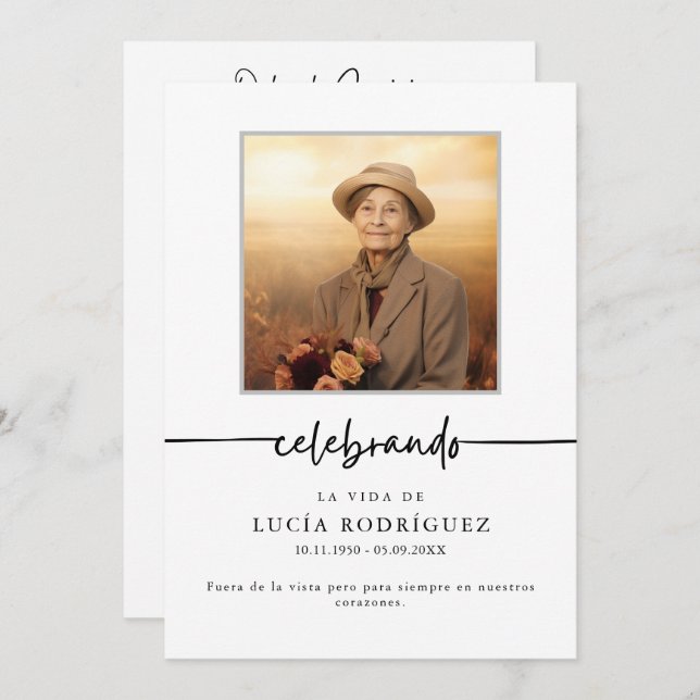 Orden de Servicio Spanish Funeral Celebrando Photo Programme (Front/Back)