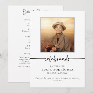 Orden de Servicio Spanish Funeral Celebrando Photo Programme