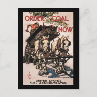 Order Coal Now World War II Postcard