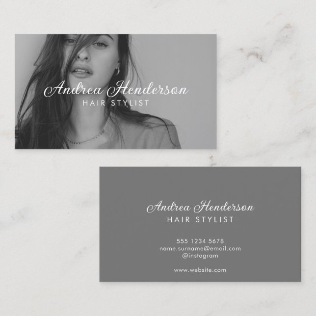 Order Hair Stylist Business Cards, Photo Image Card (Front/Back)