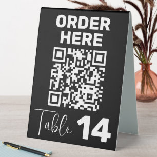 Order Here Qr Code Black White Chic Modern