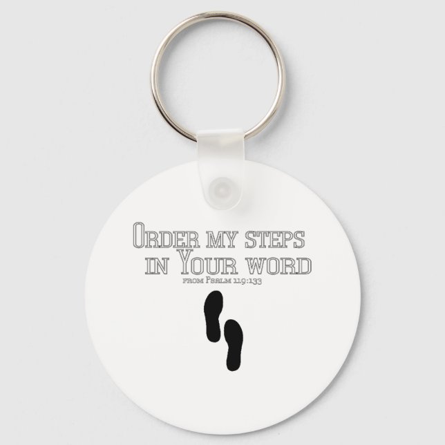 Order My Steps Key Ring (Front)